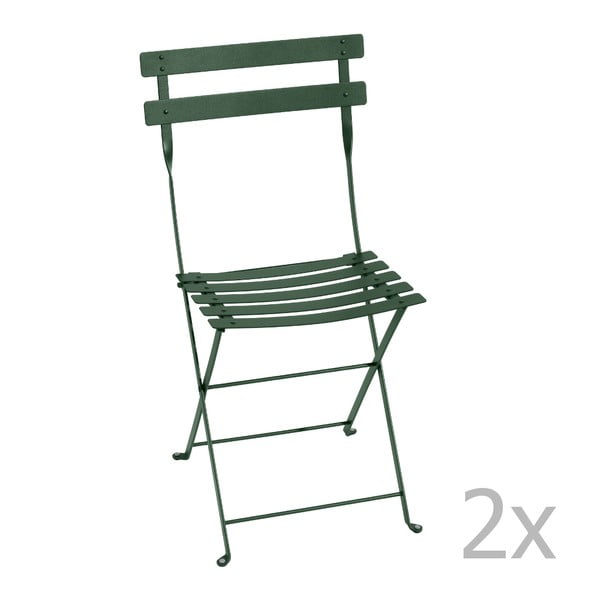 Set 2 scaune pliante Fermob Bistro, verde închis