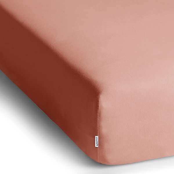 Cearceaf piersică din jerseu cu elastic 240x220 cm Amber – Restilo-image-2