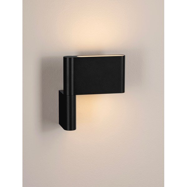 Aplică de perete negru-mat LED cu structură flexibilă din aluminiu Flusso – Nova Luce-image-2