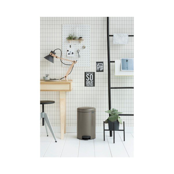 Coș de gunoi cu pedală Brabantia Newicon, 12 l, maro - gri-image-1
