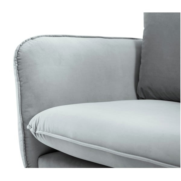 Canapea țesătură catifea Cosmopolitan Design Vienna, 200 cm, gri deschis-image-4