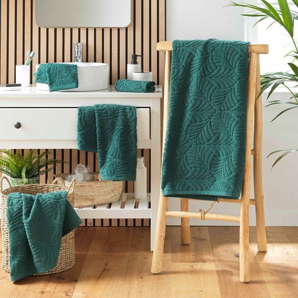 Prosop verde din bumbac din frotir 70x130 cm Madeira – douceur d'intérieur-image-3
