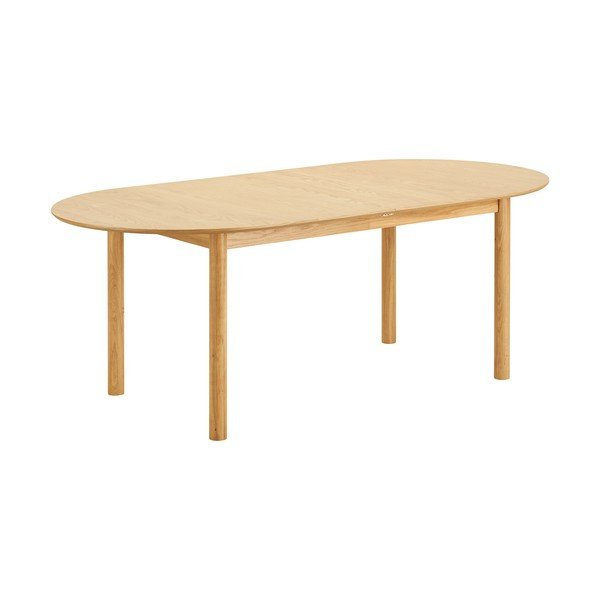 Masă de dining extensibilă cu aspect de lemn de stejar cu blat suplimentar Bundaberg – House Nordic-image-4