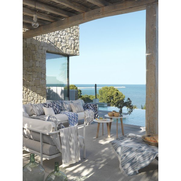 Pătură albastru-închis din amestec de bumbac 140x180 cm Mallorca – Euromant-image-1