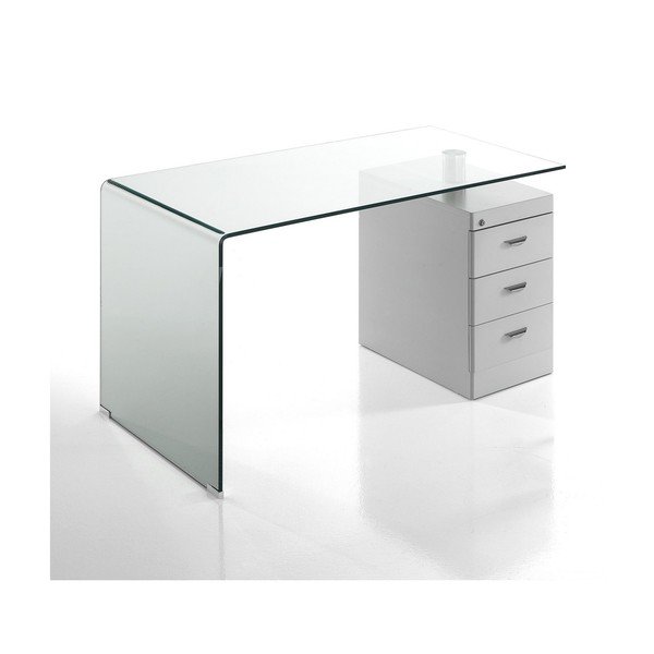 Birou cu blat din sticlă 65x125 cm Bow – Tomasucci-image-3