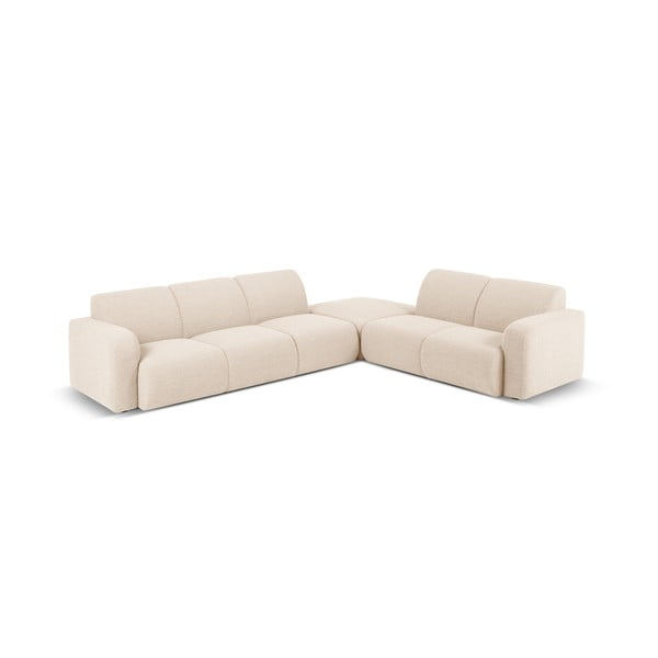 Colțar bej cu tapițerie din stofă bouclé (colț dreapta) Molino – Micadoni Home-image-2