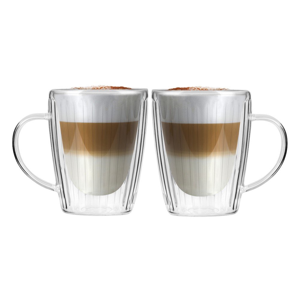Căni 2 buc. pentru cappuccino din sticlă 250 ml Livio Duo – Vialli Design
