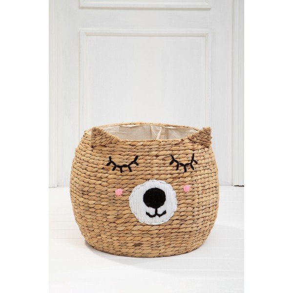 Coș de jucării pentru copii în culoare naturală din zambilă de apă ø 49x40 cm Lidi Cat Face – Premier Housewares-image-2