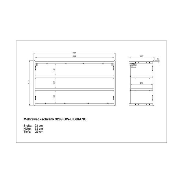 Dulap crem cu aspect de lemn de stejar suspendat 93x52x29 cm Libbiano – Germania-image-4