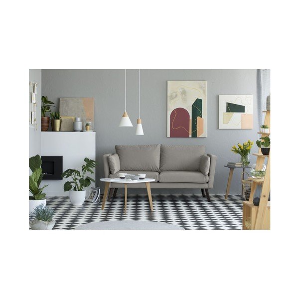 Canapea cu 3 locuri Mazzini Sofas Cotton, gri deschis-image-3