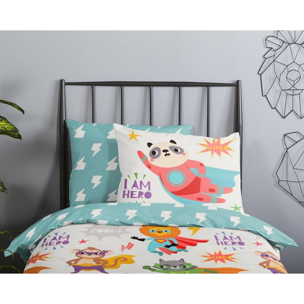 Lenjerie de pat pentru copii din bumbac pentru pătuț 120x150 cm Superhero – Good Morning-image-2