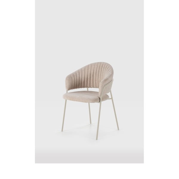 Set de scaune de sufragerie bej cu cotiere 2 buc. tapițat Leticia – Marckeric-image-1