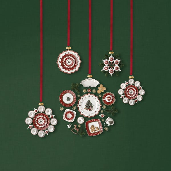 Farfurie din porțelan cu model de Crăciun Toy's Delight Villeroy&Boch, ø 33 cm, alb - roșu-image-3