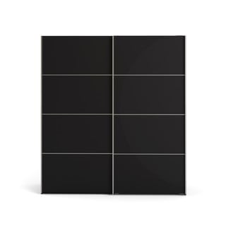 Șifonier cu uși glisante Tvilum Verona, 182x202 cm, negru