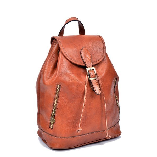 Rucsac din piele Sofia Cardoni Cindy, maro coniac-image-2