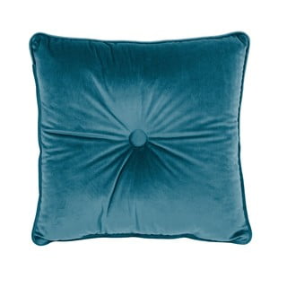 Pernă Tiseco Home Studio Velvet Button, 45 x 45 cm, albastru