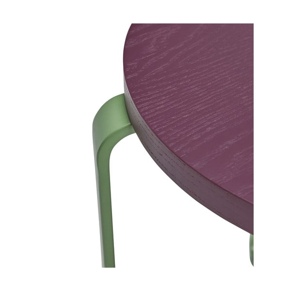 Taburet din lemn de frasin verde și violet Smile - Hübsch-image-2