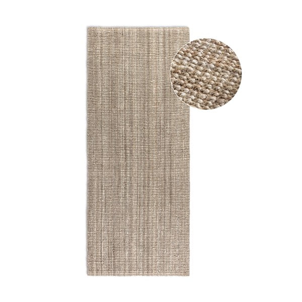 Covor tip traversă bej din iută 80x200 cm Bouclé – Hanse Home