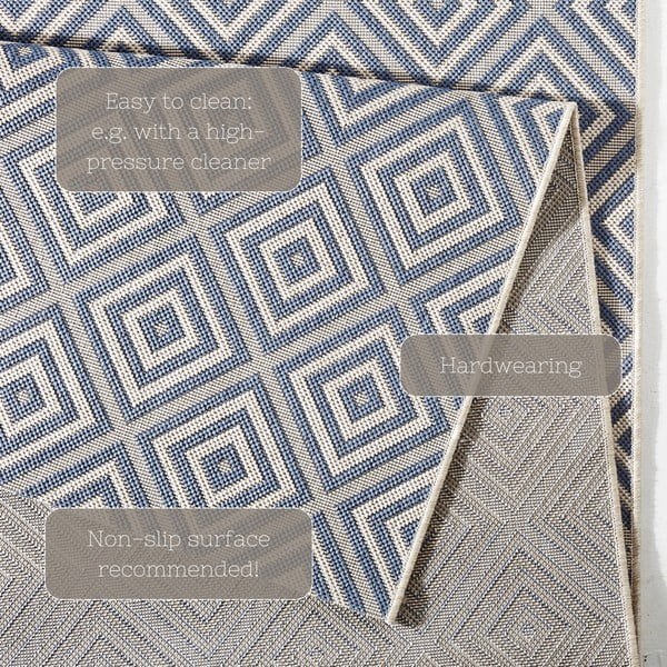 Covor de exterior NORTHRUGS Karo, 160 x 230 cm, albastru-image-1