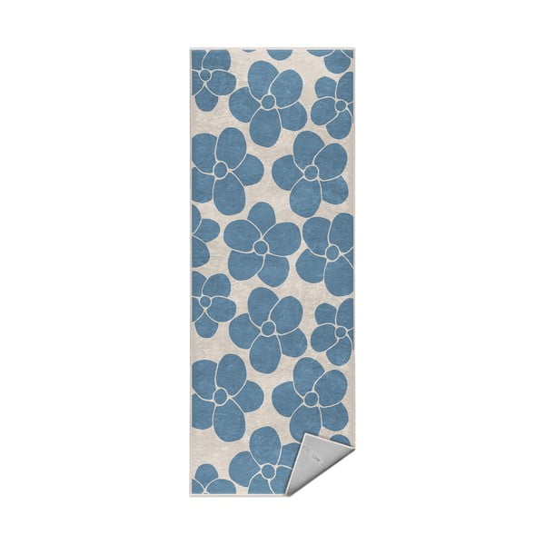 Covor tip traversă albastru lavabil 80x200 cm Blue Meadow – Mila Home