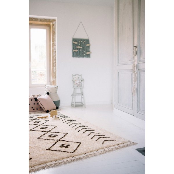 Covor crem lavabil/țesut manual din bumbac 170x240 cm Bereber Rhombs – Lorena Canals-image-3