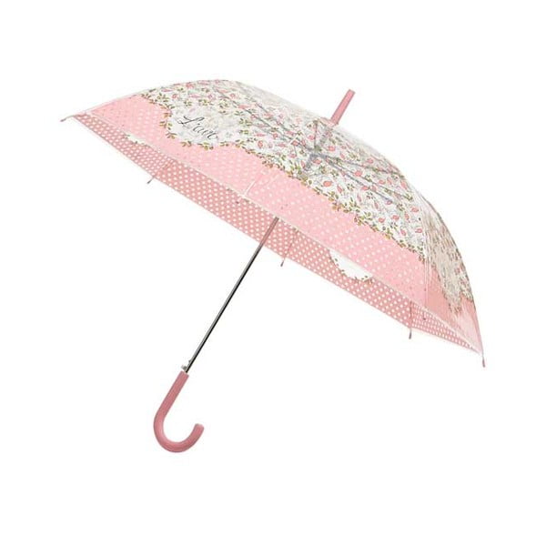 Umbrelă Ambiance Windproof Pink Flowers, ⌀ 103 cm, transparent