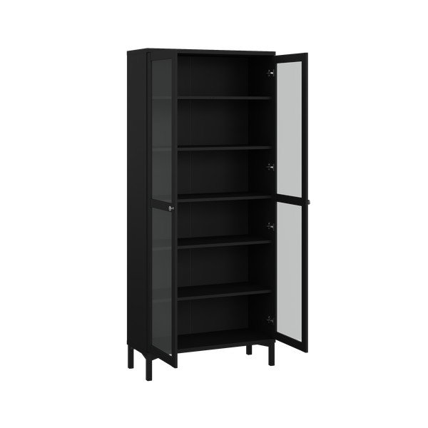 Vitrină neagră 89x203 cm Roma – Tvilum-image-3