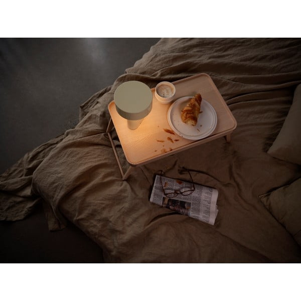 Veioză verde-deschis LED din plastic (înălțime 18 cm) Oblong – Zone-image-1