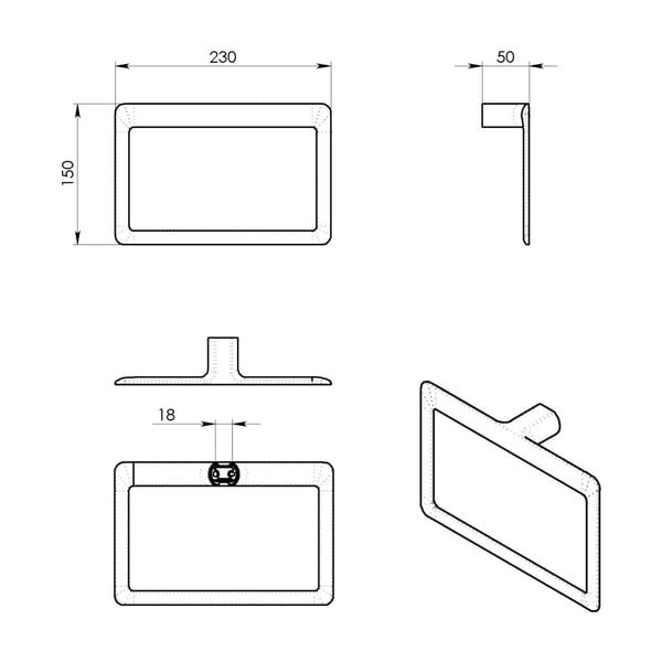 Suport pentru prosoape auriu de montat pe perete din metal Gedy Pirenei – Sapho-image-1