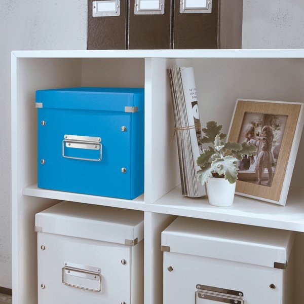 Cutie de depozitare din carton cu capac albastră Click&Store - Leitz-image-1