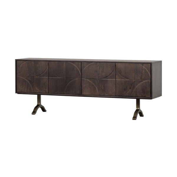 Comodă TV maro închis din lemn de mango 180x70x40 cm Draw – WOOOD-image-3