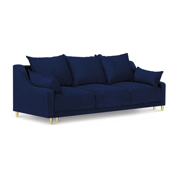 Canapea extensibilă cu spațiu de depozitare Mazzini Sofas Pansy, albastru, 215 cm