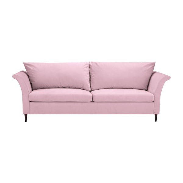 Canapea extensibilă cu 3 locuri și spațiu pentru depozitare Mazzini Sofas Peony, roz