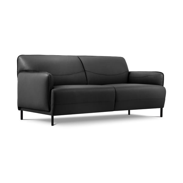 Canapea din piele Windsor & Co Sofas Neso, 175 x 90 cm, gri închis-image-2