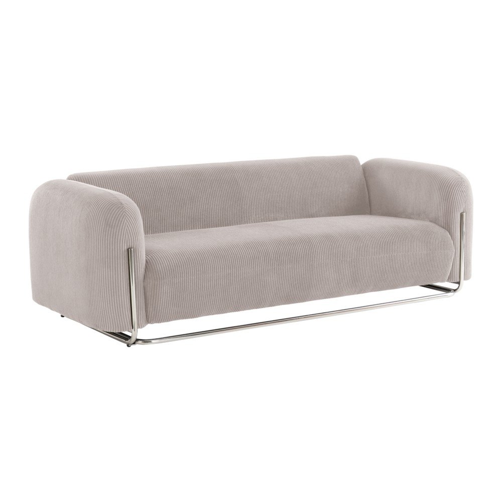 Canapea grej cu tapițerie din catifea reiată 234 cm Everman – Jotex