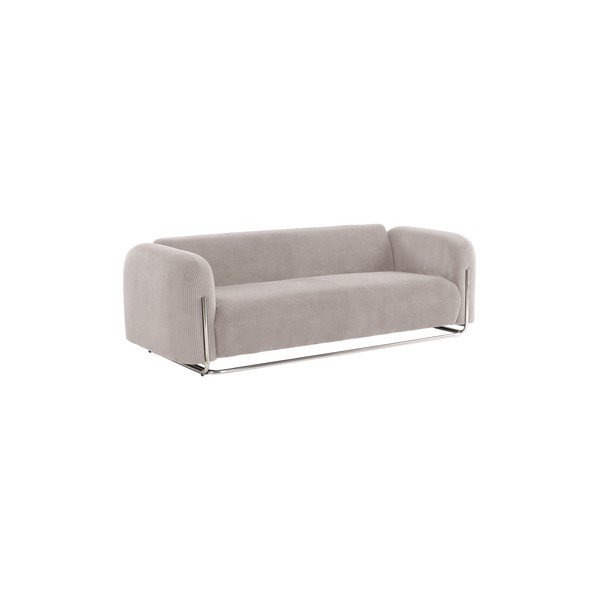 Canapea grej cu tapițerie din catifea reiată  234 cm Everman – Jotex