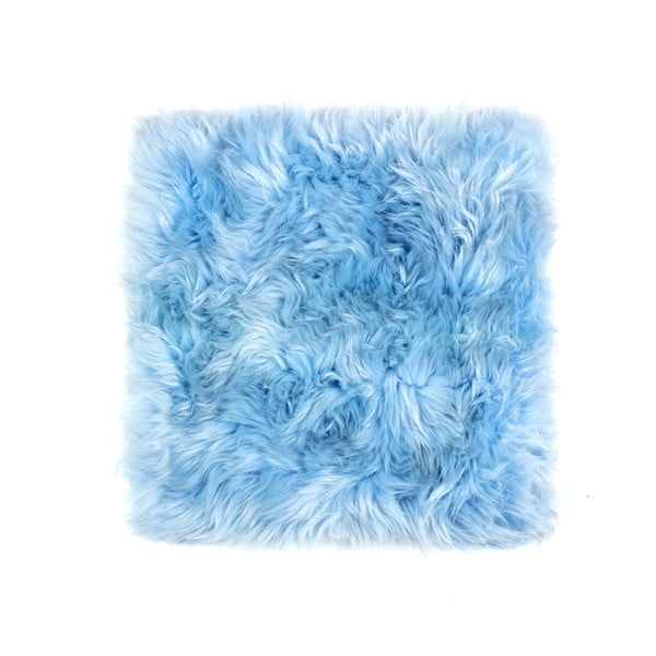 Pernă scaun din blană de oaie Royal Dream Zealand, 40 x 40 cm, albastru deschis