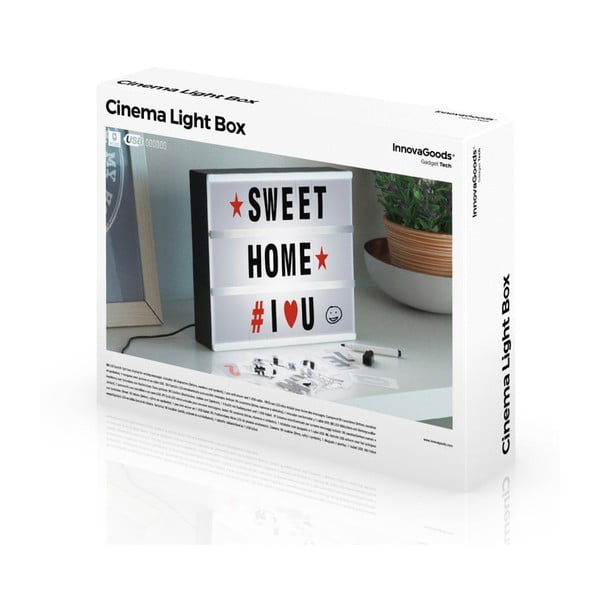Tablă luminoasă cu litere și marker InnovaGoods Cinema Box-image-3