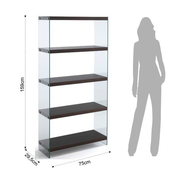 Bibliotecă Tomasucci Nancy, înălțime 159 cm, maro închis-image-3