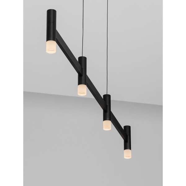 Lustră negru-mat LED cu intensitate reglabilă din aluminiu cu abajur din sticlă acrilică Poetic – Nova Luce-image-4