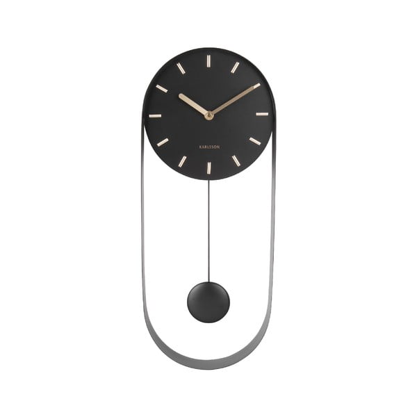Ceas de perete cu pendul Karlsson Charm, negru-image-1