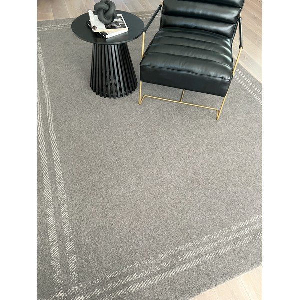 Covor gri deschis din lână 240x340 cm Calisia M Grid Rim – Agnella-image-1