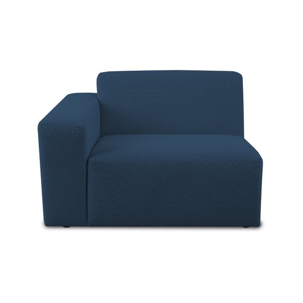 Modul pentru canapea albastru închis cu tapițerie din stofă bouclé (cu colț pe partea stângă ) Roxy – Scandic