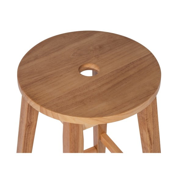 Scaun de bar în culoare naturală din lemn de arbore de cauciuc (înălțime șezut 75 cm) Club – Bonami Essentials-image-3