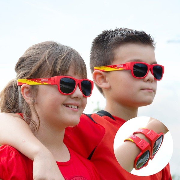 Ochelari de soare pliabili pentru copii InnovaGoods Sunfold Kids Mondial Spain, roșu-image-1