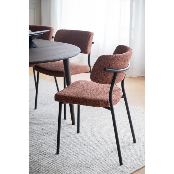 Scaun de dining roșu/negru din oțel Herbster – Rowico-image-1