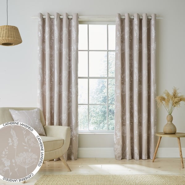 Draperii bej în set de 2 bucăți 229x168 cm Meadowsweet Floral - Catherine Lansfield-image-3