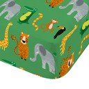 Cearceaf pentru copii verde pentru pat de o persoană cu elastic 90x190 cm Animal Magic – Catherine Lansfield