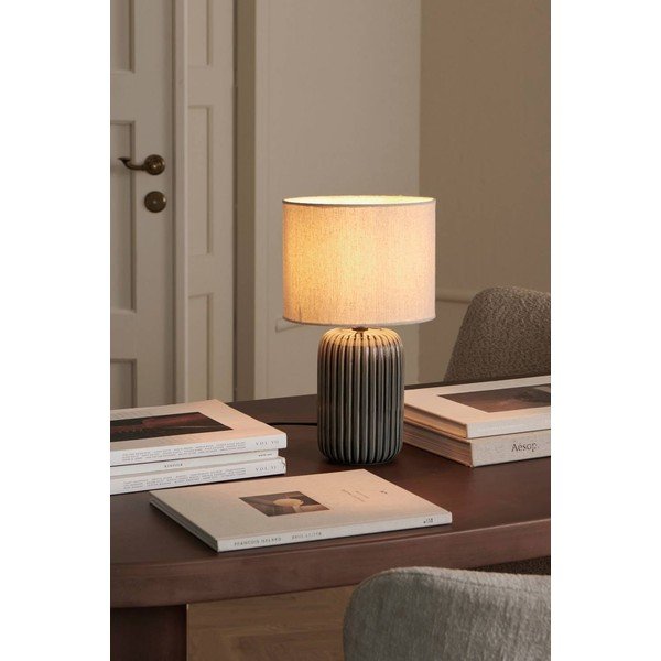 Veioză gri/bej din material textil (înălțime 36 cm) Mizu – Ellos Home-image-1