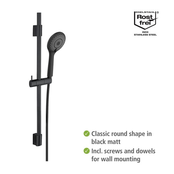 Set de duș negru din oțel inoxidabil 70 cm Water Saving – Wenko-image-3